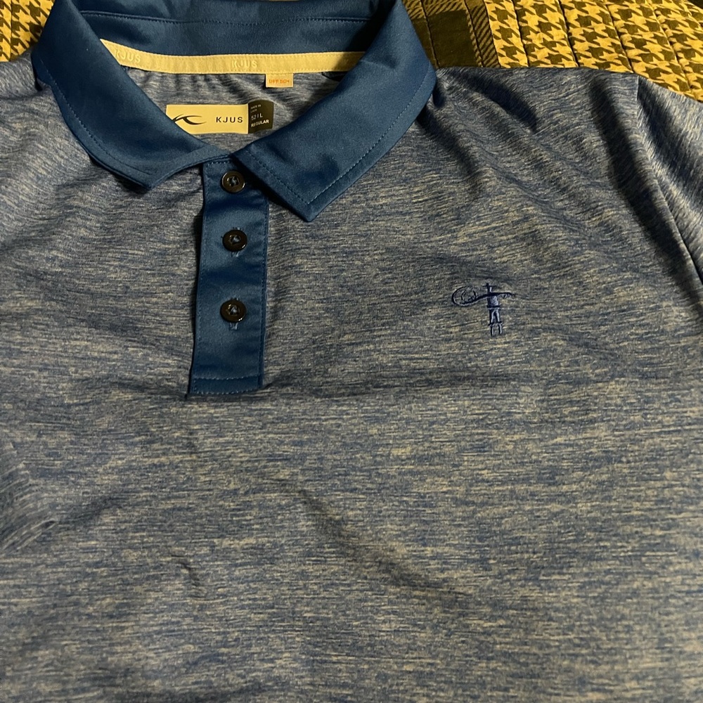 Men’s size Large KJUS Premium polo golf shirt Blue like new make me an offer